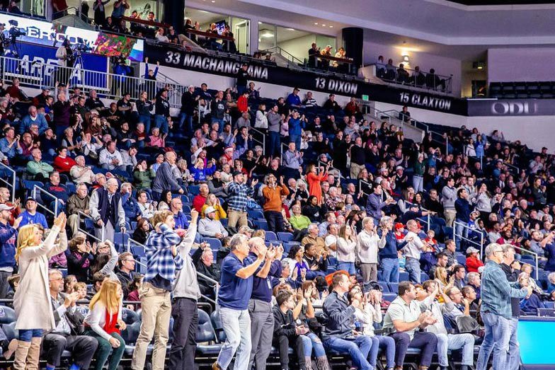 Courtside Fans Cheering