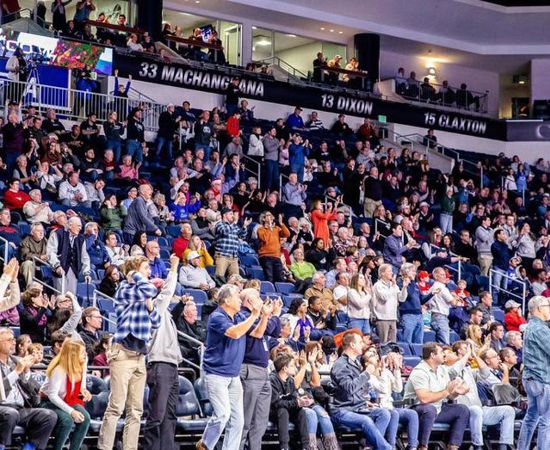Courtside Fans Cheering